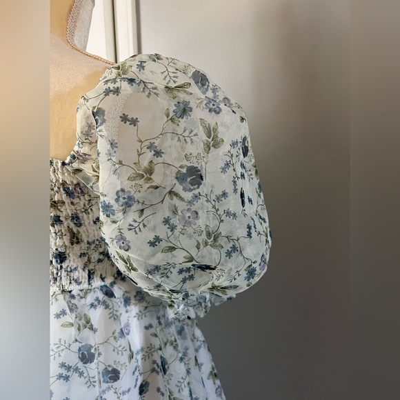 NWT Audrey Parks x Francesca’s Asha Floral Chiffon Babydoll Mini Dress Size S - Picture 11 of 14